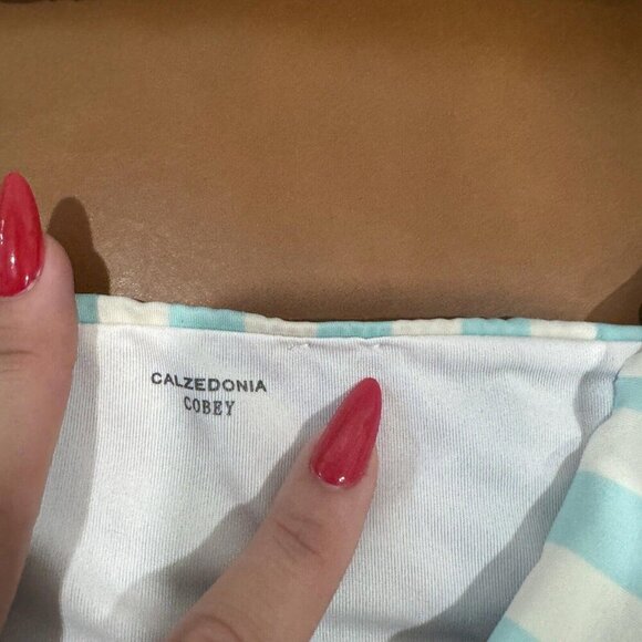 Calzedonia Cobby Blue Stripe Bikini Size Small? See Measurements Adjustable - Picture 7 of 9